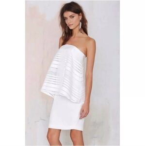 Cameo Women's Ivory Strapless Overlay Mini Sheath Dress‎ Size S  Small NWT